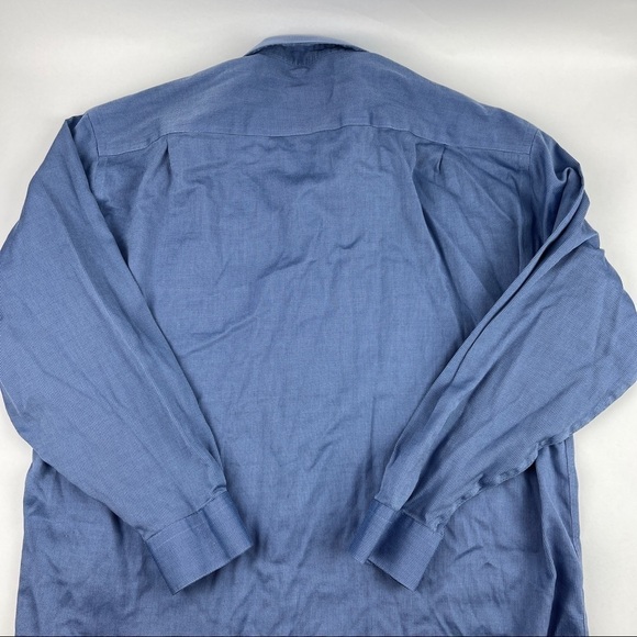 Pronto Uomo Button Up Dress Shirt Mens 17.5 34/35 Blue - Picture 9 of 9